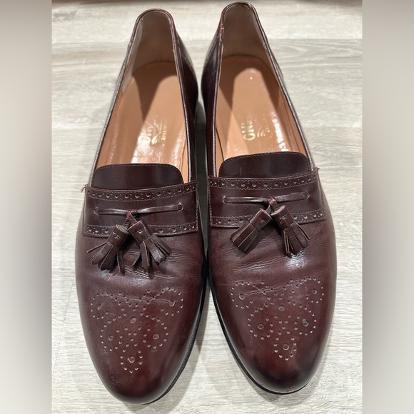 Salvatore Ferragamo Men\'s Tassel Loafers Dark Burgundy Leather main image 6
